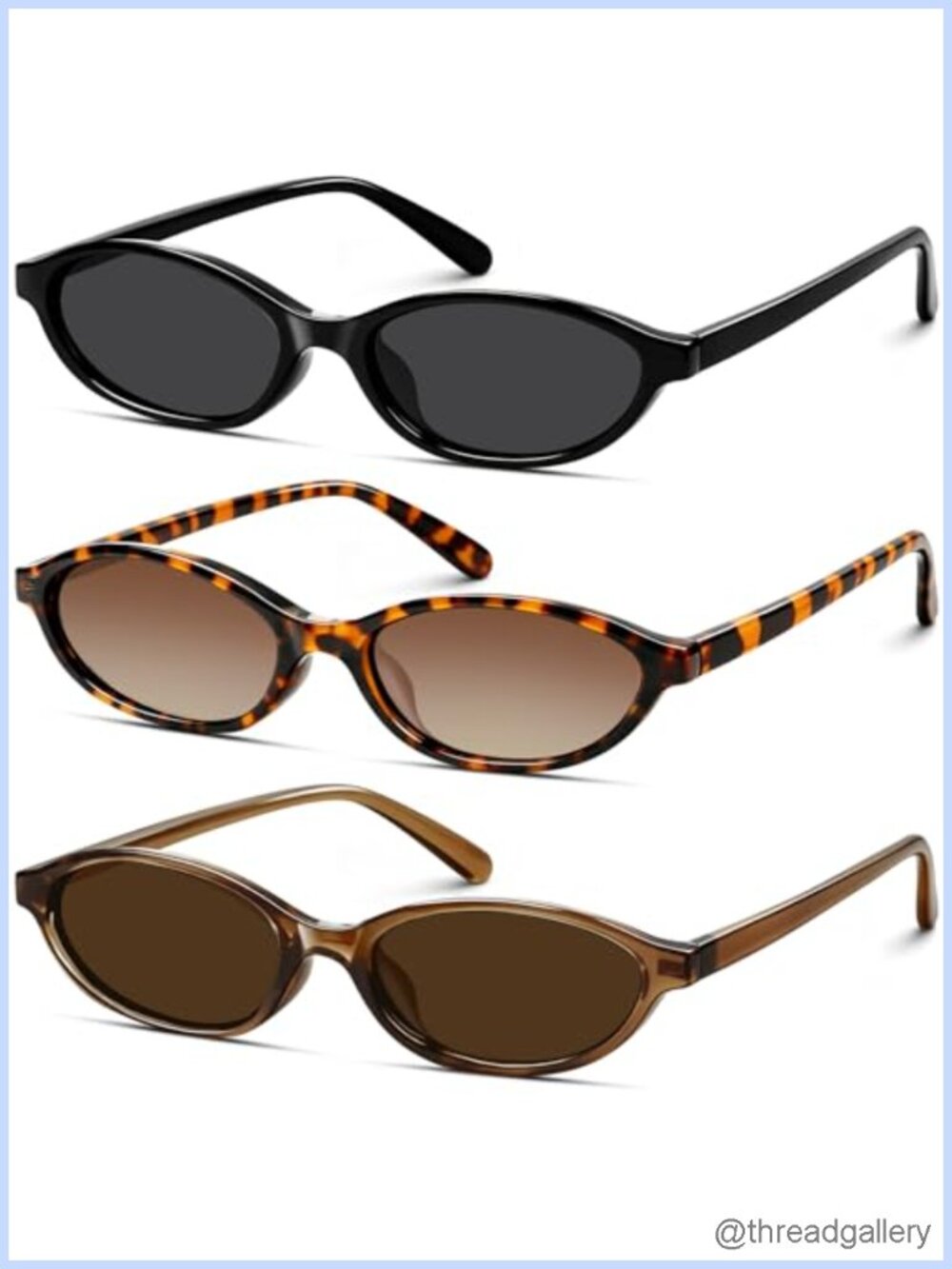 Retro Oval Cat Eye Sunglasses UV400 Chic 90s Y2K Style for Small Face